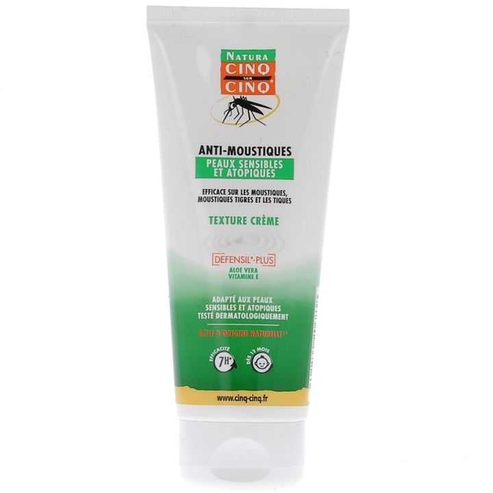 Cr&egrave;me anti-moustiques cinq sur cinq natura - tube de 100 ml