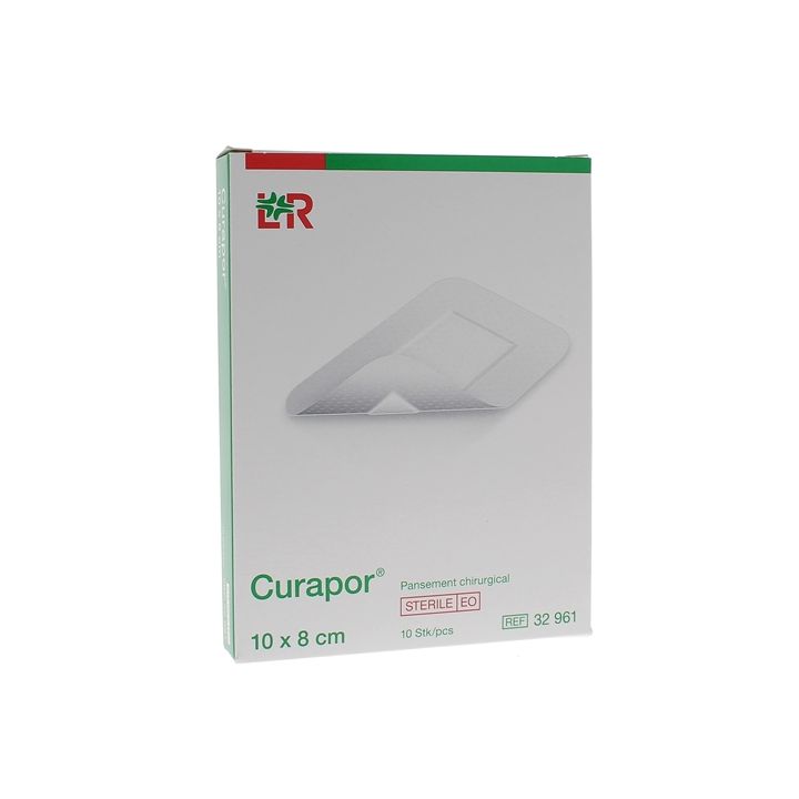 Curapor pansement adh&eacute;sif chirurgical Lohmann & Rauscher - 10 pansements de 10 x 8 cm