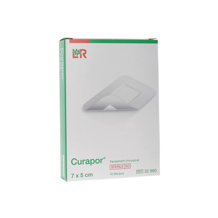 Curapor pansement adh&eacute;sif chirurgical Lohmann & Rauscher - 10 pansements de 7 x 5 cm