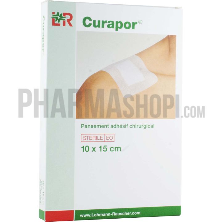 Curapor pansement adh&eacute;sif chirurgical Lohmann & Rauscher - 10 pansements de 10 x 15 cm