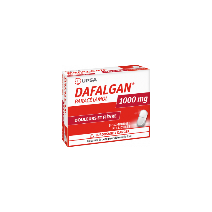 Dafalgan 1g - 8 comprim&eacute;s pellicul&eacute;s