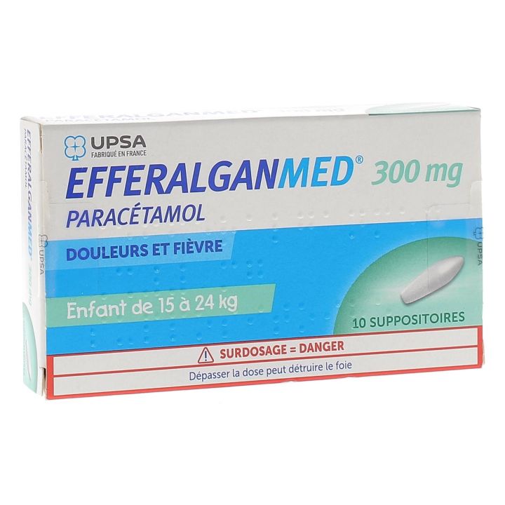 Efferalganmed 300 mg suppositoire - bo&icirc;te de 10 suppositoires