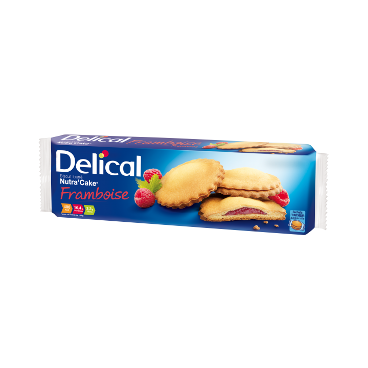 Delical nutra cake framboise - 3 sachets de 35g