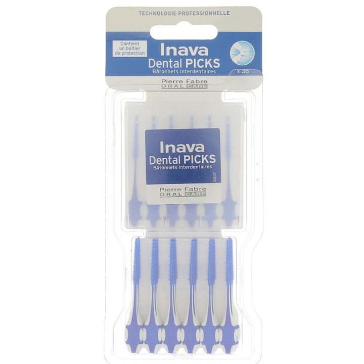 Dental Picks Inava - Boite de 36 b&acirc;tonnets interdentaires