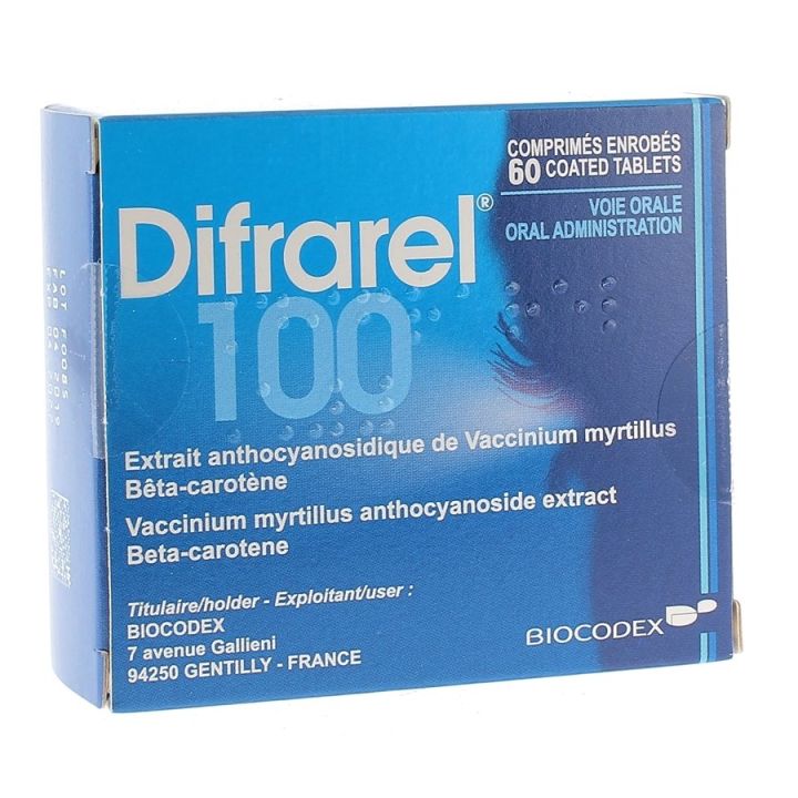 Difrarel 100mg - 60 comprim&eacute;s enrob&eacute;s