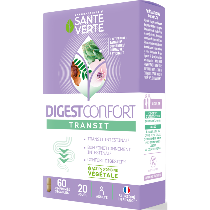 DigestConfort Transit Sant&eacute; verte - boite de 60 comprim&eacute;s