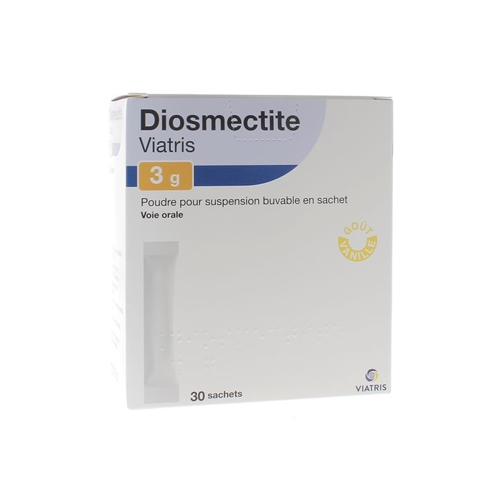 Diosmectite 3g Mylan sachets poudre pour suspension buvable en sachet - boite de 30 sachets