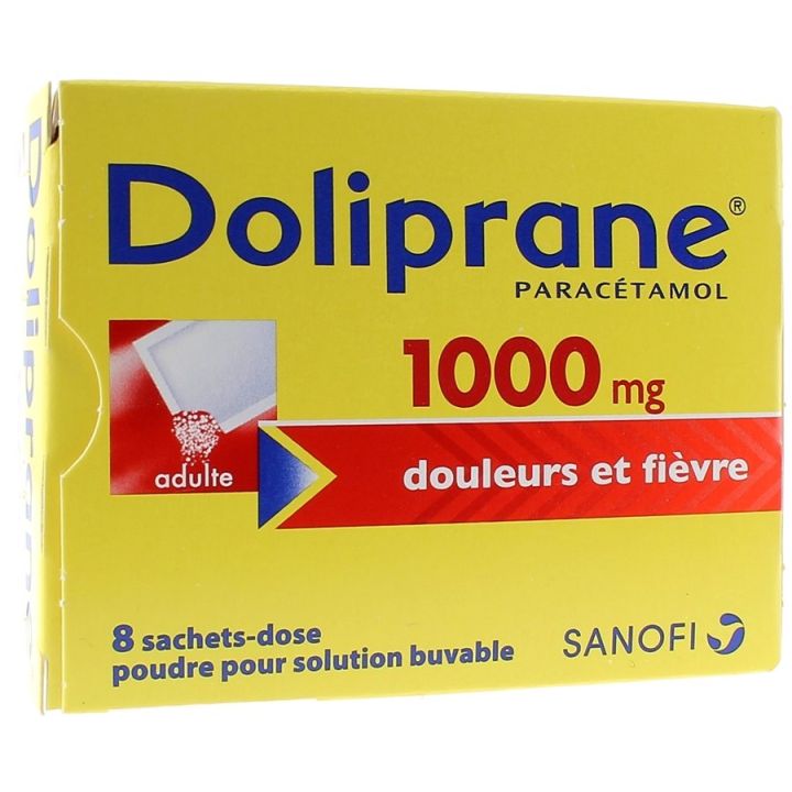 Doliprane 1000mg poudre pour solution buvable - 8 sachet-doses