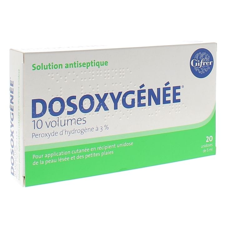 Dosoxygen&eacute;e 10 volumes solution pour application cutan&eacute;e - 20 r&eacute;cipients unidoses