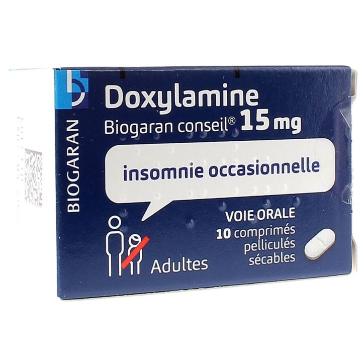 Doxylamine Biogaran 15mg comprim&eacute; pellicul&eacute; s&eacute;cable - bo&icirc;te de 10 comprim&eacute;s