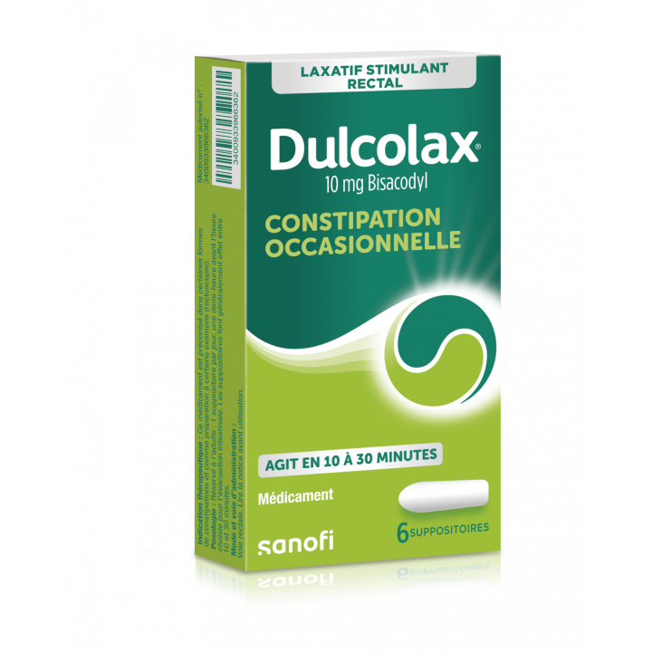 Dulcolax 10mg suppositoire - bo&icirc;te de 6 suppositoires