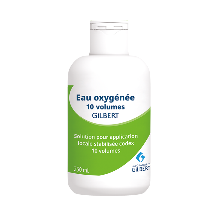 Eau oxyg&eacute;n&eacute;e stabilis&eacute;e codex 10 volumes Gilbert solution pour application locale en flacon - flacon de 250ml&nbsp;
