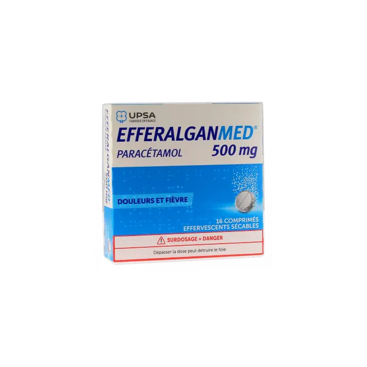 Efferalgan 500mg comprim&eacute; effervescent s&eacute;cable - bo&icirc;te de 16 comprim&eacute;s effervescents