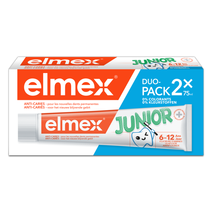 Dentifrice junior 6-12 ans Elmex - 2 tubes de 75 ml