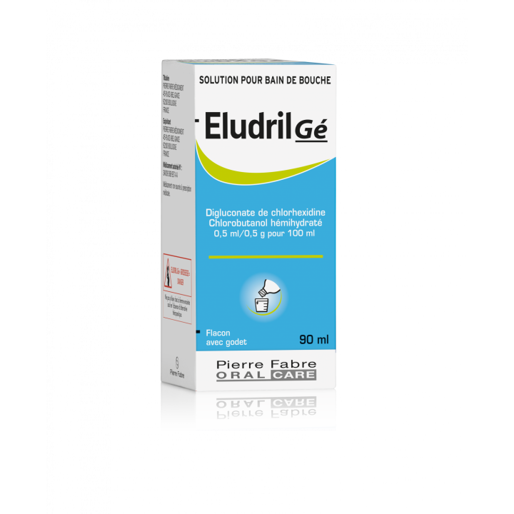 Eludril G&eacute; solution pour bain de bouche - flacon de 90 ml