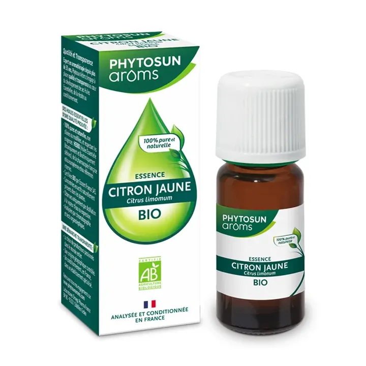 Essence de citron jaune Bio Phytosun ar&ocirc;ms - flacon de 10 ml