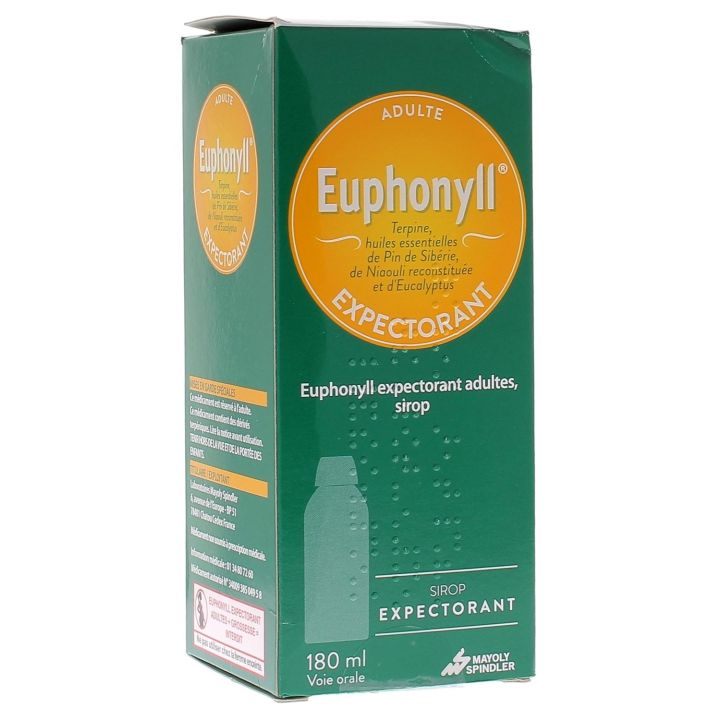 Euphonyll expectorant sirop d&egrave;s 15 ans adultes - flacon de 180 ml