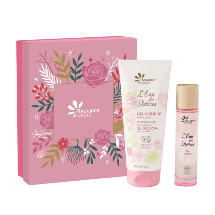 Coffret eau des d&eacute;lices rose&jasmin bio Fleurance nature - coffret de 2 produits