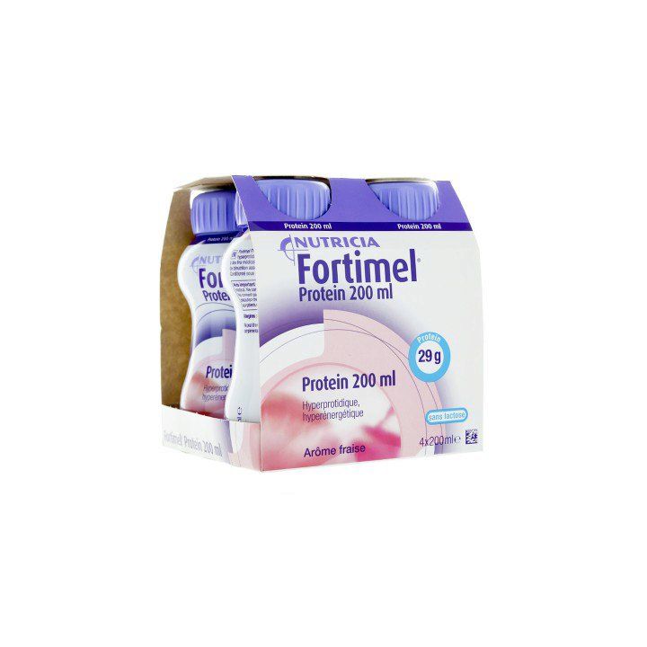 Fortimel protein go&ucirc;t fraise Nutricia - 4 bouteilles de 200 ml