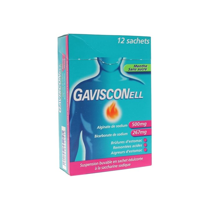 Gavisconell menthe sans sucre - 12 sachet-doses