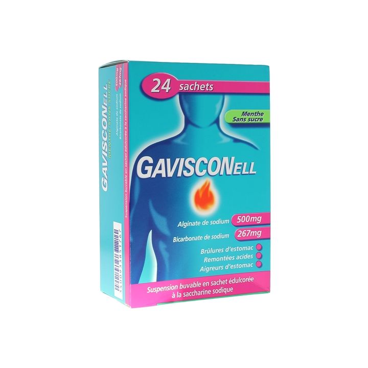 Gavisconell menthe sans sucre - 24 sachet-doses