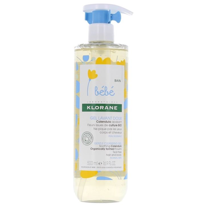 Gel lavant doux Klorane B&eacute;b&eacute; - flacon de 500 ml