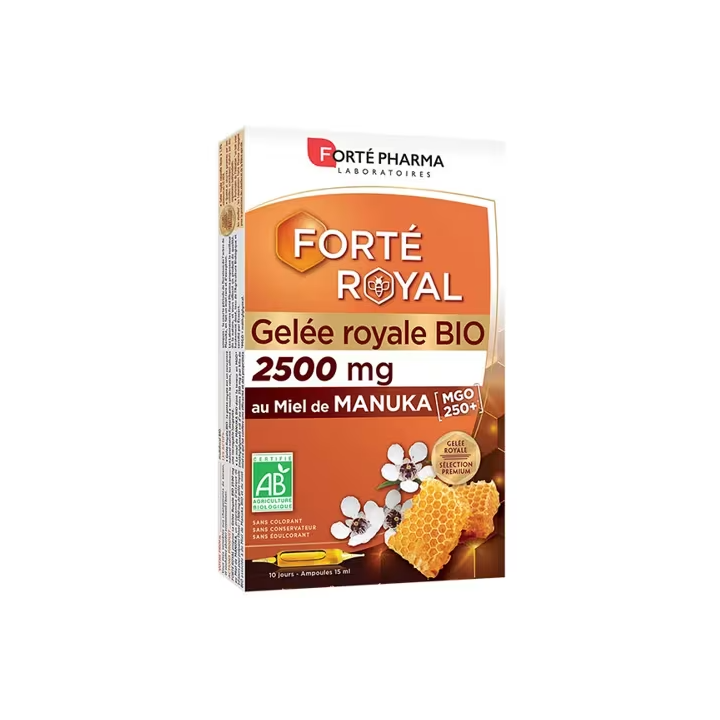 Fort&eacute; Royal gel&eacute;e royale BIO 2500mg Fort&eacute; Pharma - 10 ampoules de 15ml