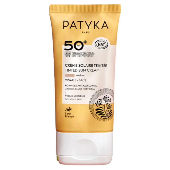 Cr&egrave;me solaire teint&eacute;e spf50+ Patyka - tube de 40ml