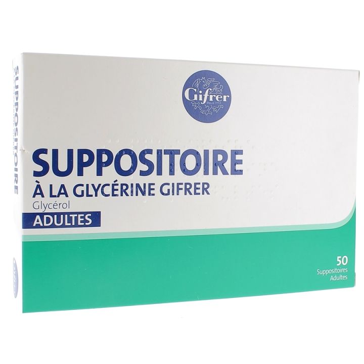 Suppositoires &agrave; la glyc&eacute;rine Gifrer - bo&icirc;te de 50 suppositoires