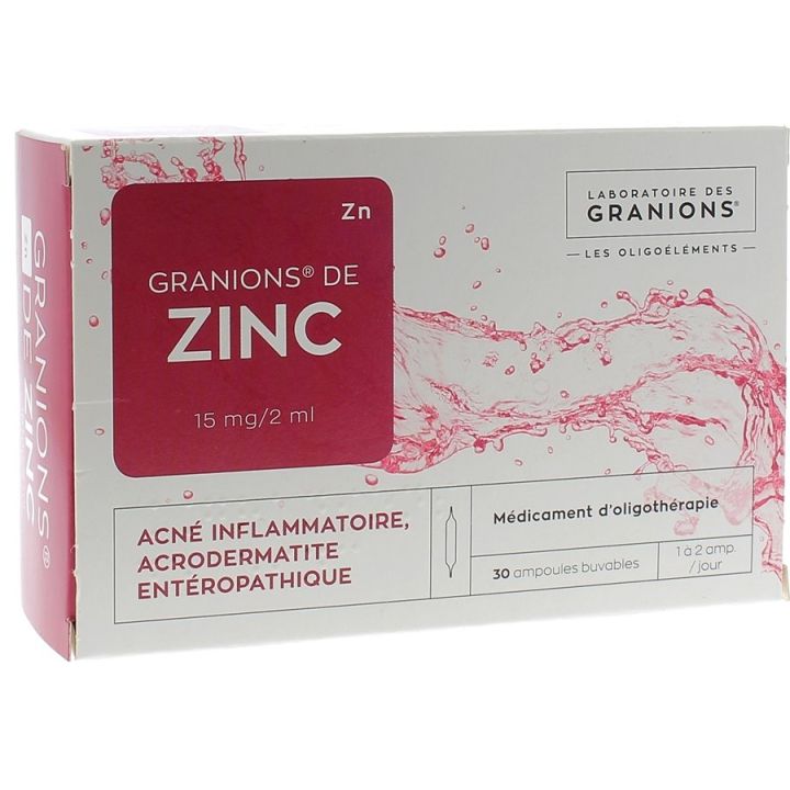 Granions de zinc 15mg/2ml solution buvable en ampoule - bo&icirc;te de 30 ampoules