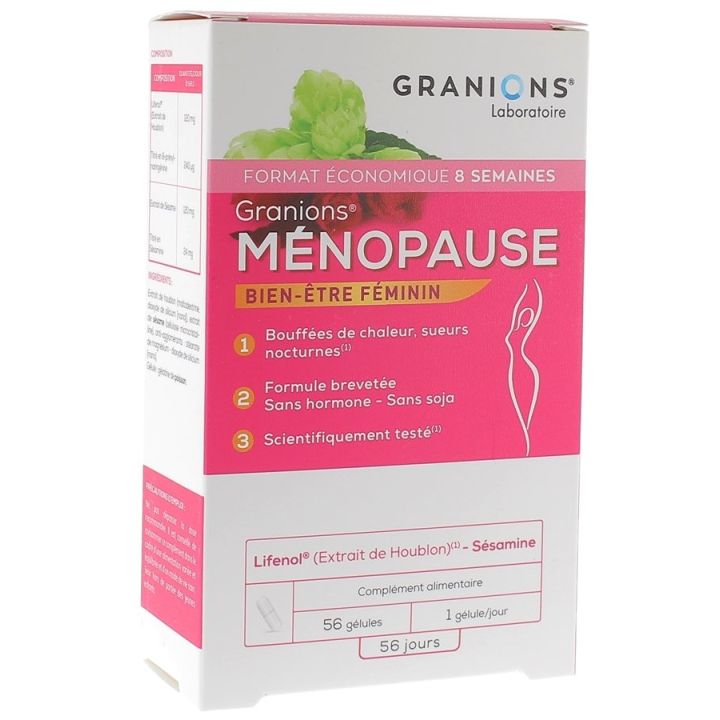 Granions M&eacute;nopause bouff&eacute;es de chaleurs - boite de 56 g&eacute;lules