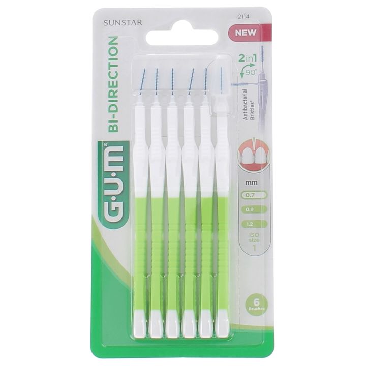 Brossette interdentaire Bi-direction 0.7 mm Gum - 6 brossettes