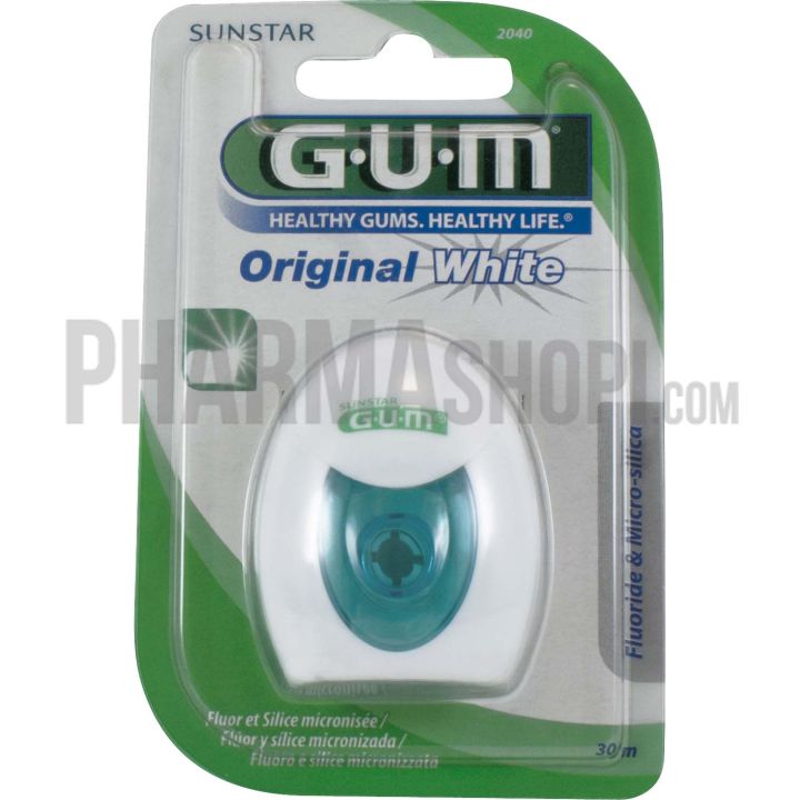 Fil dentaire blanchissant original white Gum - 30 m&egrave;tres