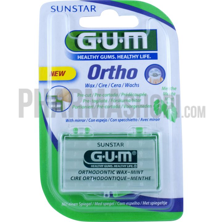 Gum ortho cire orthodontique pr&eacute;d&eacute;coup&eacute;e menthe - 1 bo&icirc;te de cire