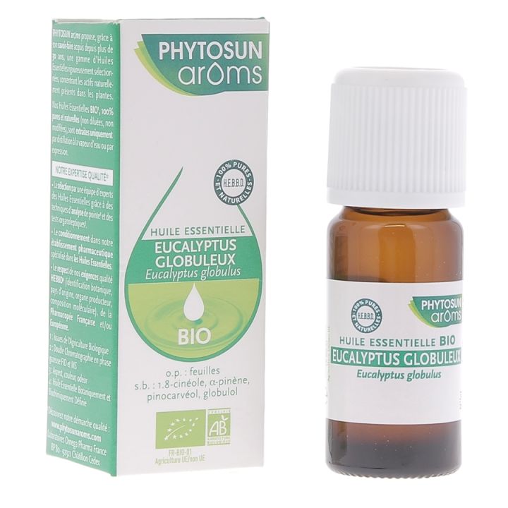Huile essentielle d'Eucalyptus globulus Bio Phytosun ar&ocirc;ms - flacon de 10 ml