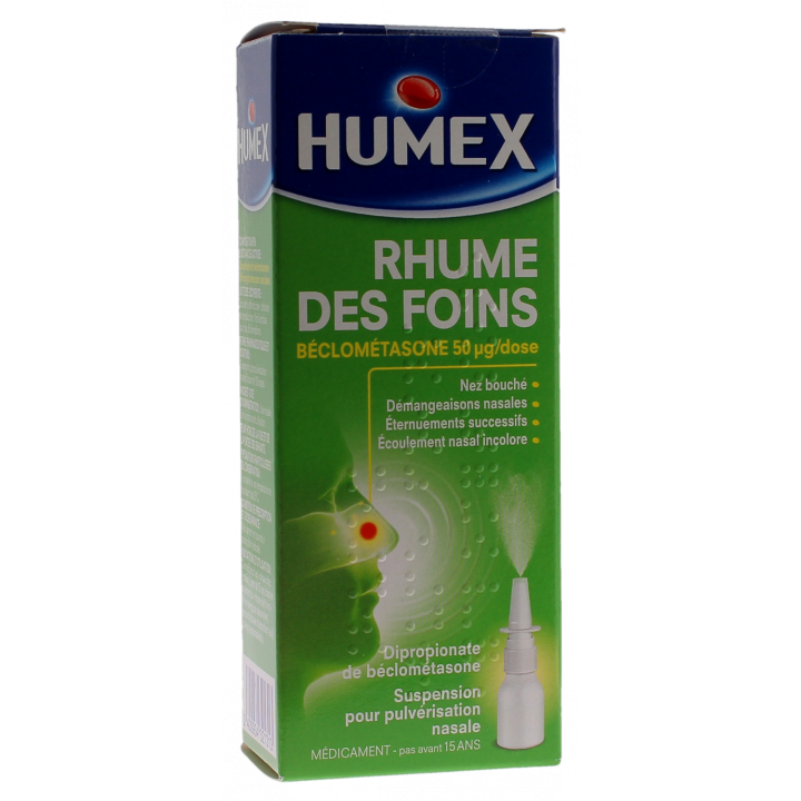 Humex rhume des foins &agrave; la b&eacute;clomethasone 50&micro;g/dose suspension pour pulv&eacute;risation nasale - flacon de 100 pulv&eacute;risations