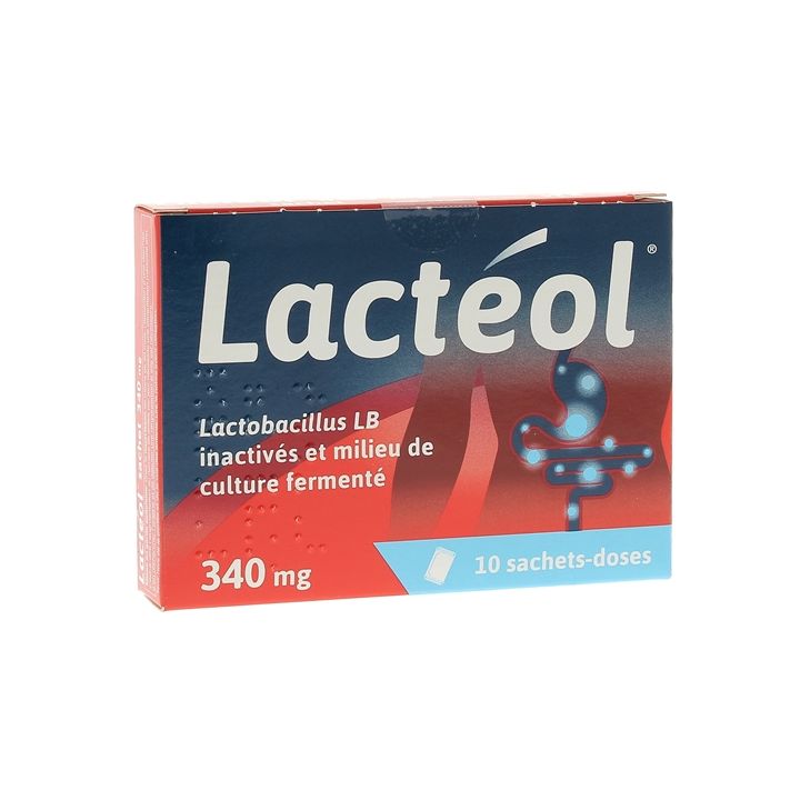 Lacteol 340mg poudre pour suspension buvable en sachet-dose - bo&icirc;te de 10 sachets