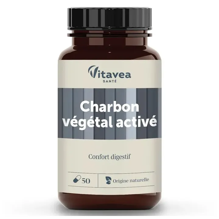Charbon v&eacute;g&eacute;tal activ&eacute; Vitavea - bo&icirc;te de 50 g&eacute;lules