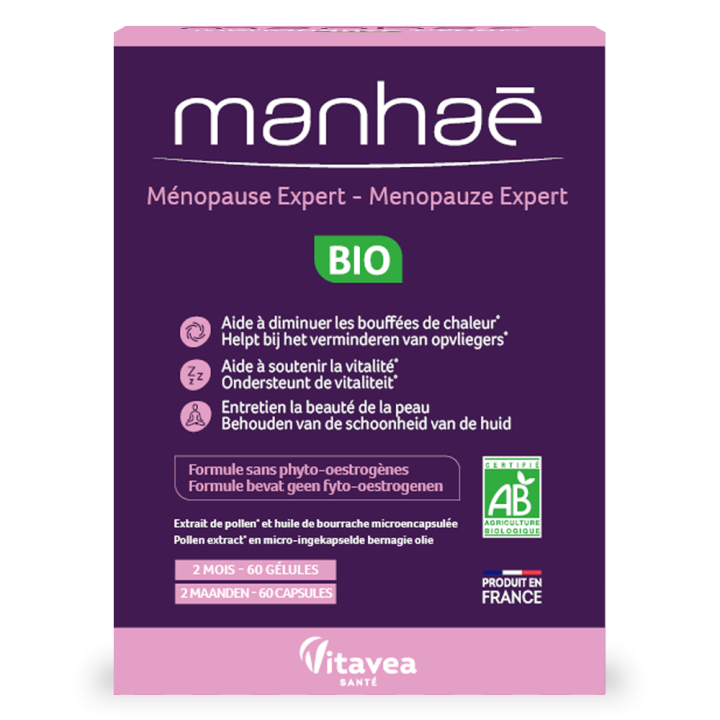 Manha&eacute; M&eacute;nopause expert bio Vitavea - bo&icirc;te de 60 g&eacute;lules