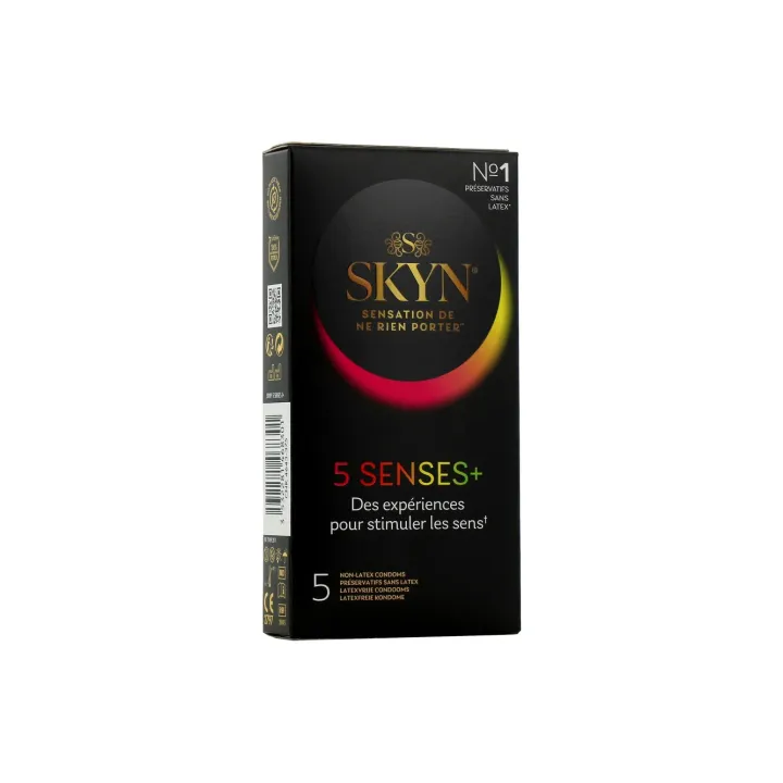Pr&eacute;servatifs 5 senses+ Skyn Manix - boite de 5 pr&eacute;servatifs