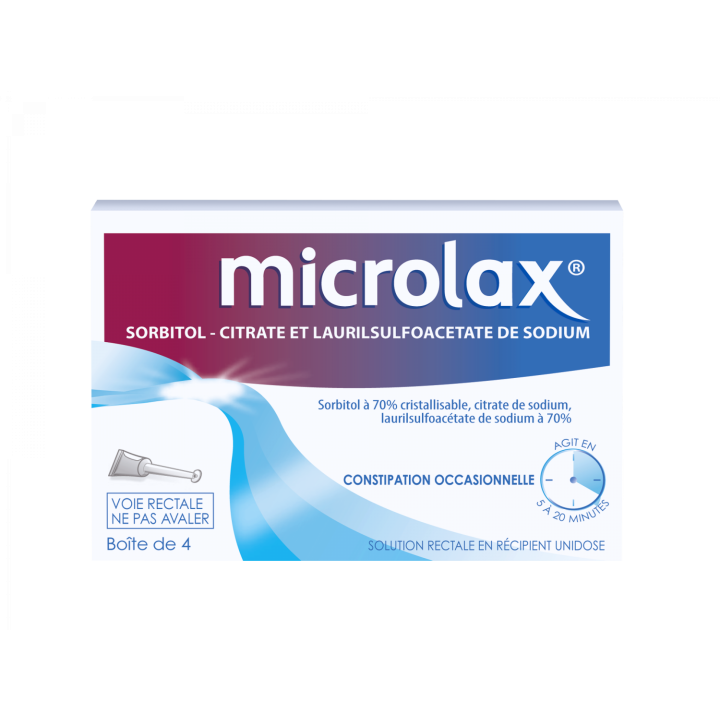 Microlax constipations occasionnelles - 4 pipettes de 5 ml