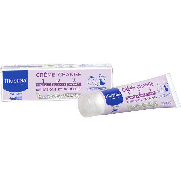 Cr&egrave;me change 123 irritations et rougeurs Mustela - tube de 100 ml
