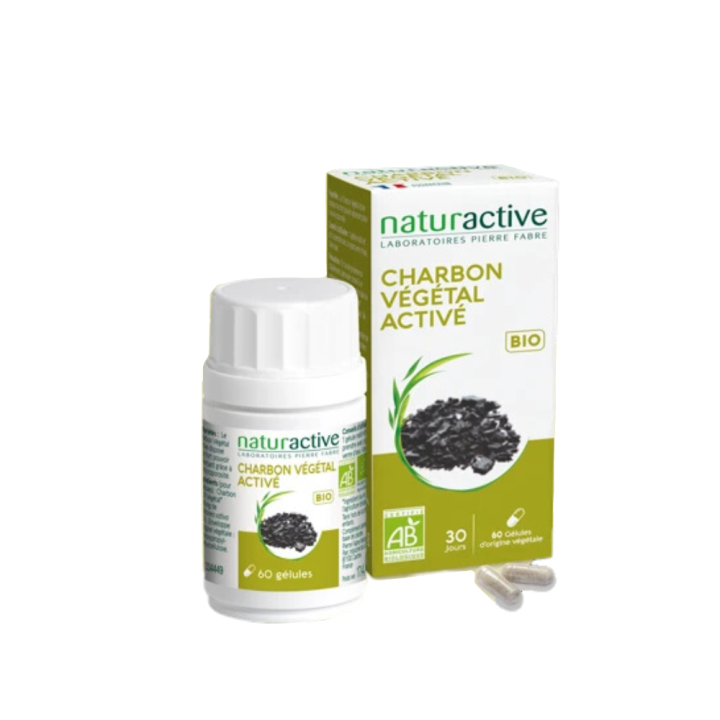 Charbon v&eacute;g&eacute;tal activ&eacute; bio Naturactive - bo&icirc;te de 60 g&eacute;lules