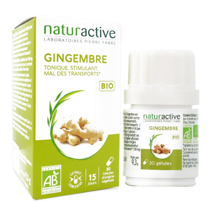 Gingembre Bio Naturactive - bo&icirc;te de 30 g&eacute;lules