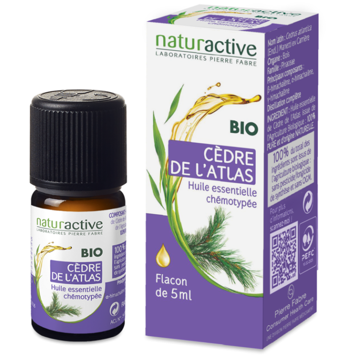 Huile essentielle de Cedre de l'atlas bio Naturactive - flacon de 5 ml