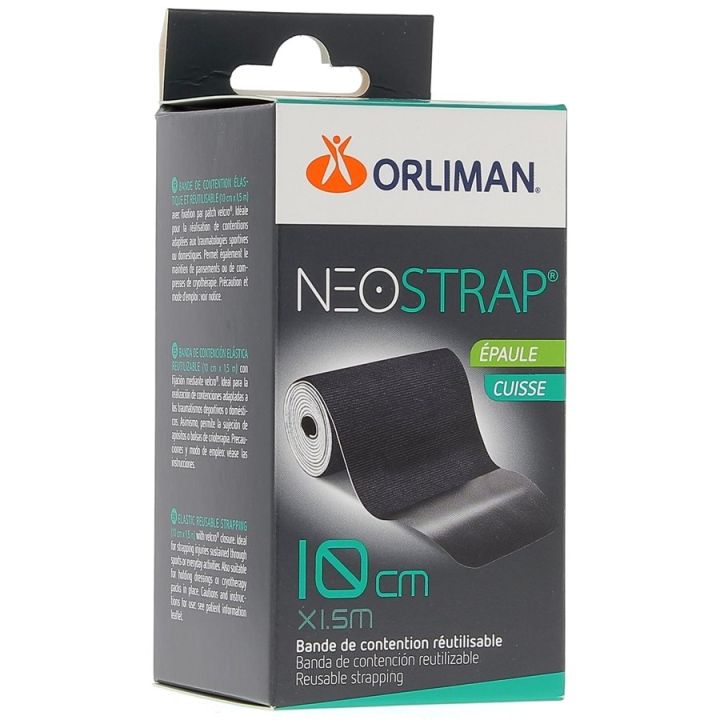 Neostrap &eacute;paule et cuisse 10 cmx1.5 m Orliman - Boite de 1 bande de contention r&eacute;utilisable