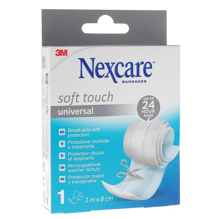 Pansements doux &agrave; d&eacute;couper Nexcare Soft - bande de 8 cm x 1 m