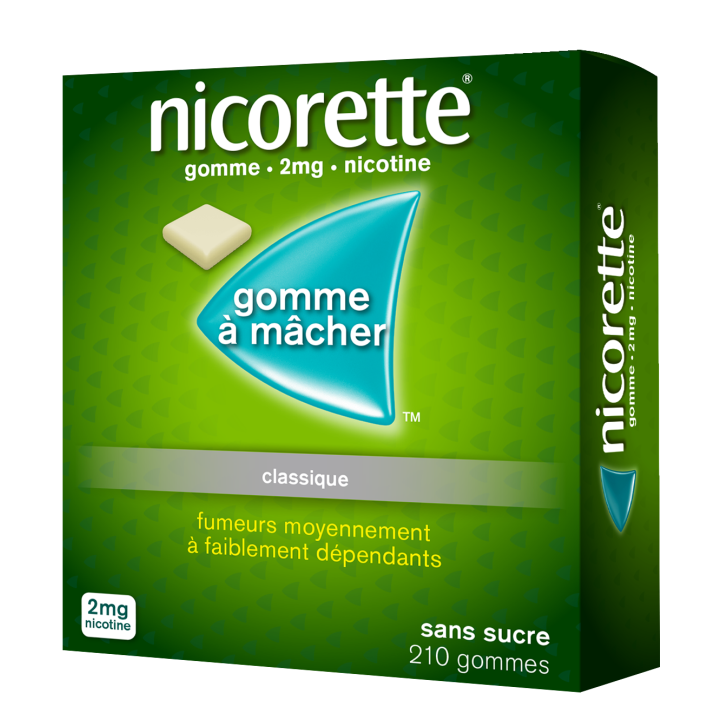 Nicorette 2mg sans sucre - 210 gommes &agrave; m&acirc;cher