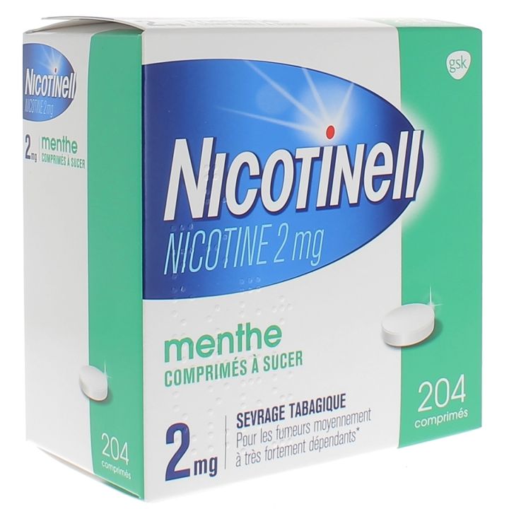Nicotinell menthe 2mg comprim&eacute; &agrave; sucer - boite de 204 comprim&eacute;s