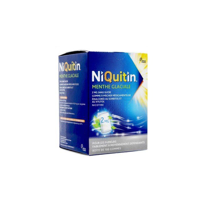 Niquitin 2 mg menthe glaciale - boite de 100 gommes
